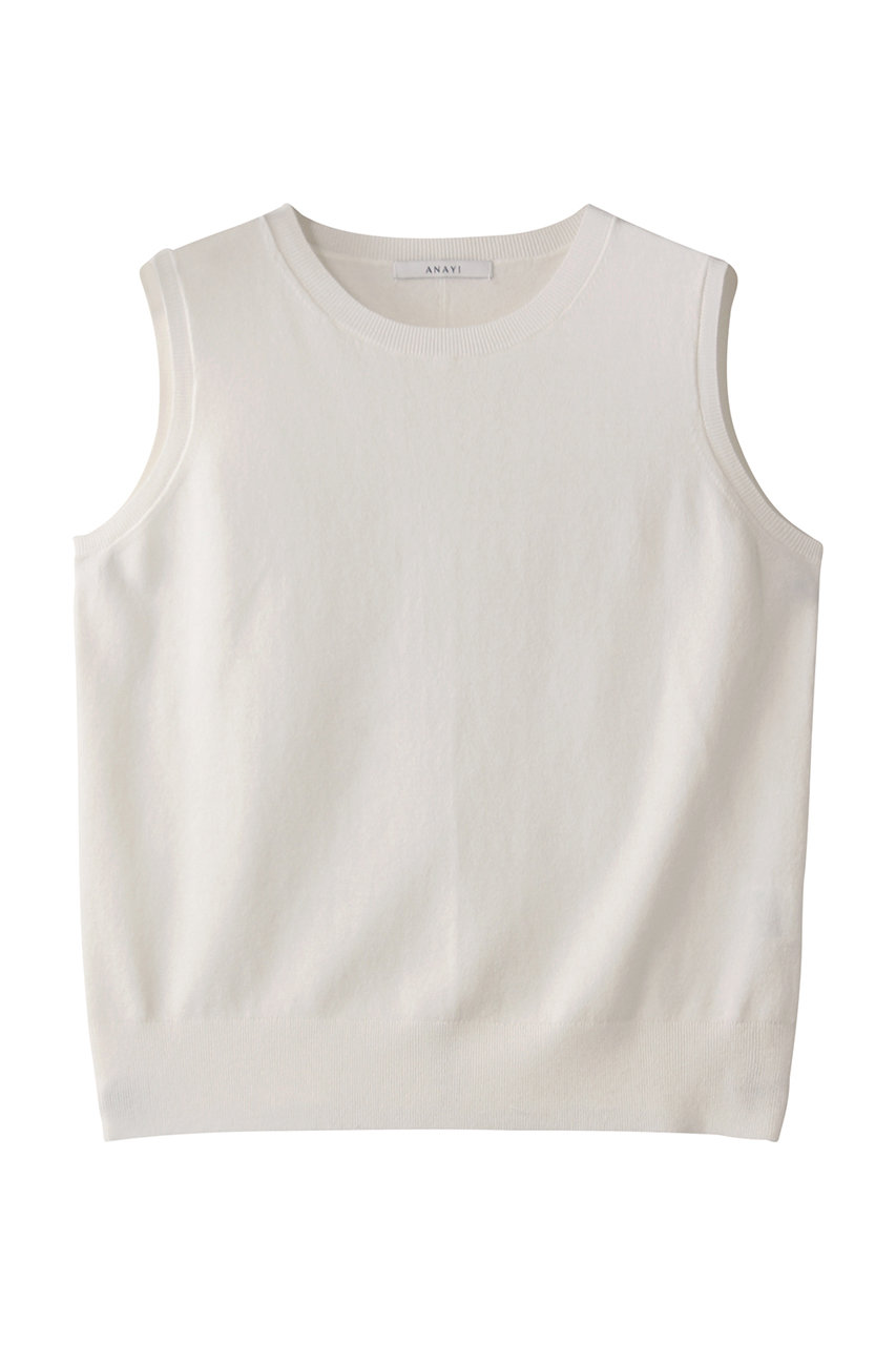 アナイ/ANAYIのシルクコットンボックスノースリーブ(ホワイト/10251816730-95-380)
