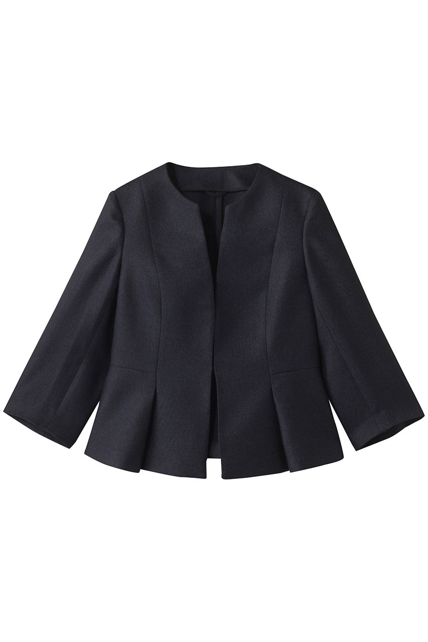 ANAYI バスケットツィードペプラムジャケット (ネイビー, 38) アナイ ELLE SHOP ANAYI バスケットツィードペプラムジャケット (ネイビー, 38) アナイ ELLE SHOP