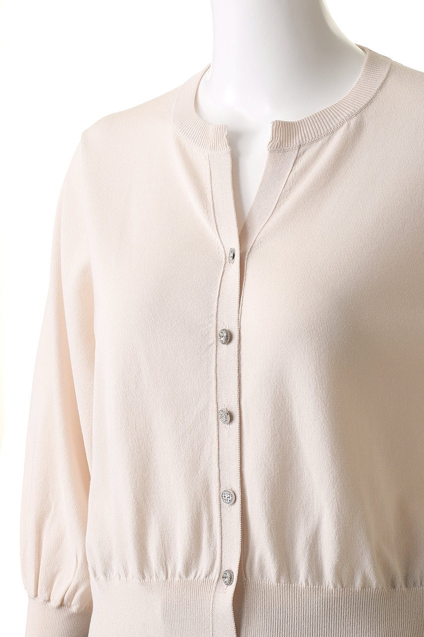 ANAYI(アナイ)｜キーネックアソート釦カーディガン/ホワイト の通販