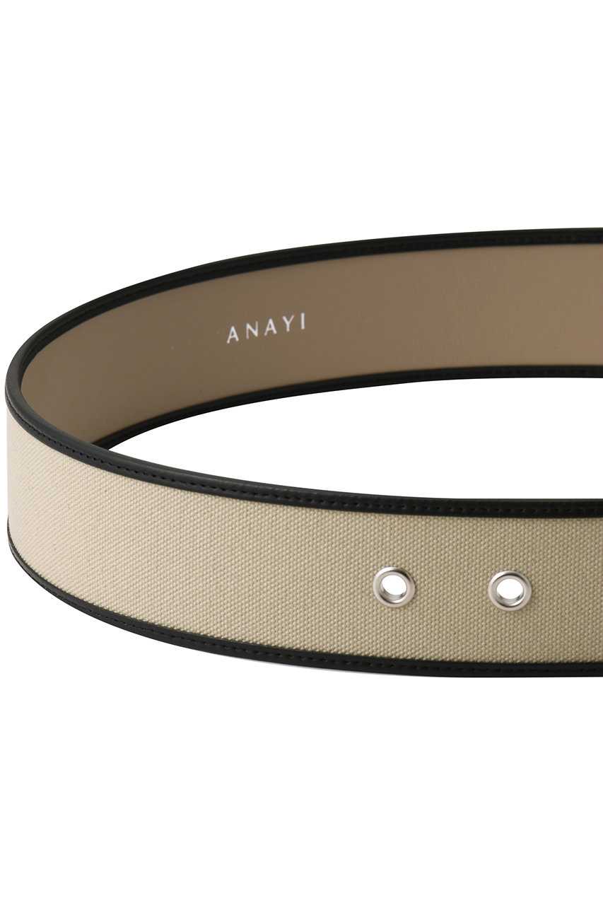 ANAYI(アナイ)｜キャンバスコンビワイドBELT/ブラック の通販