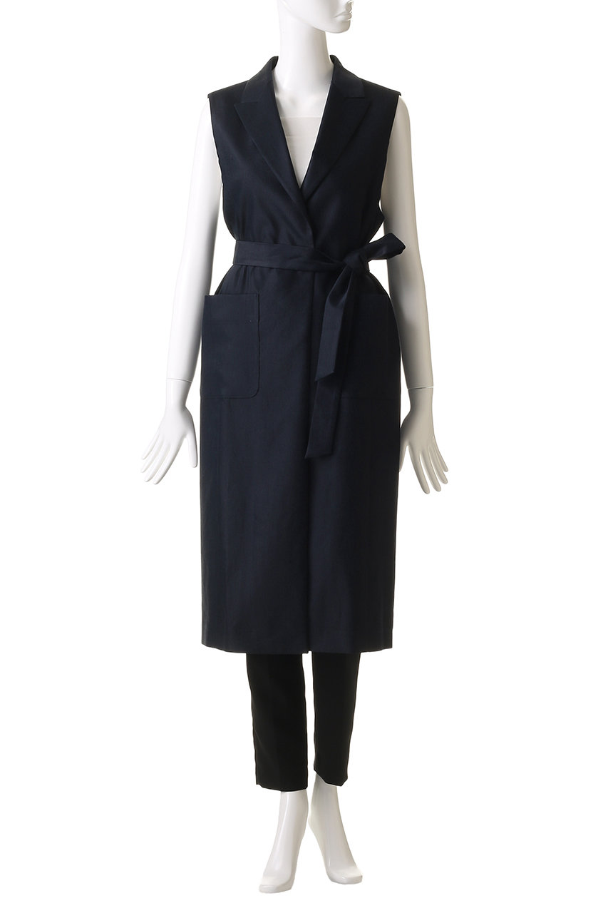 ANAYI(アナイ)｜リネンストレッチロングジレ/ネイビー の通販