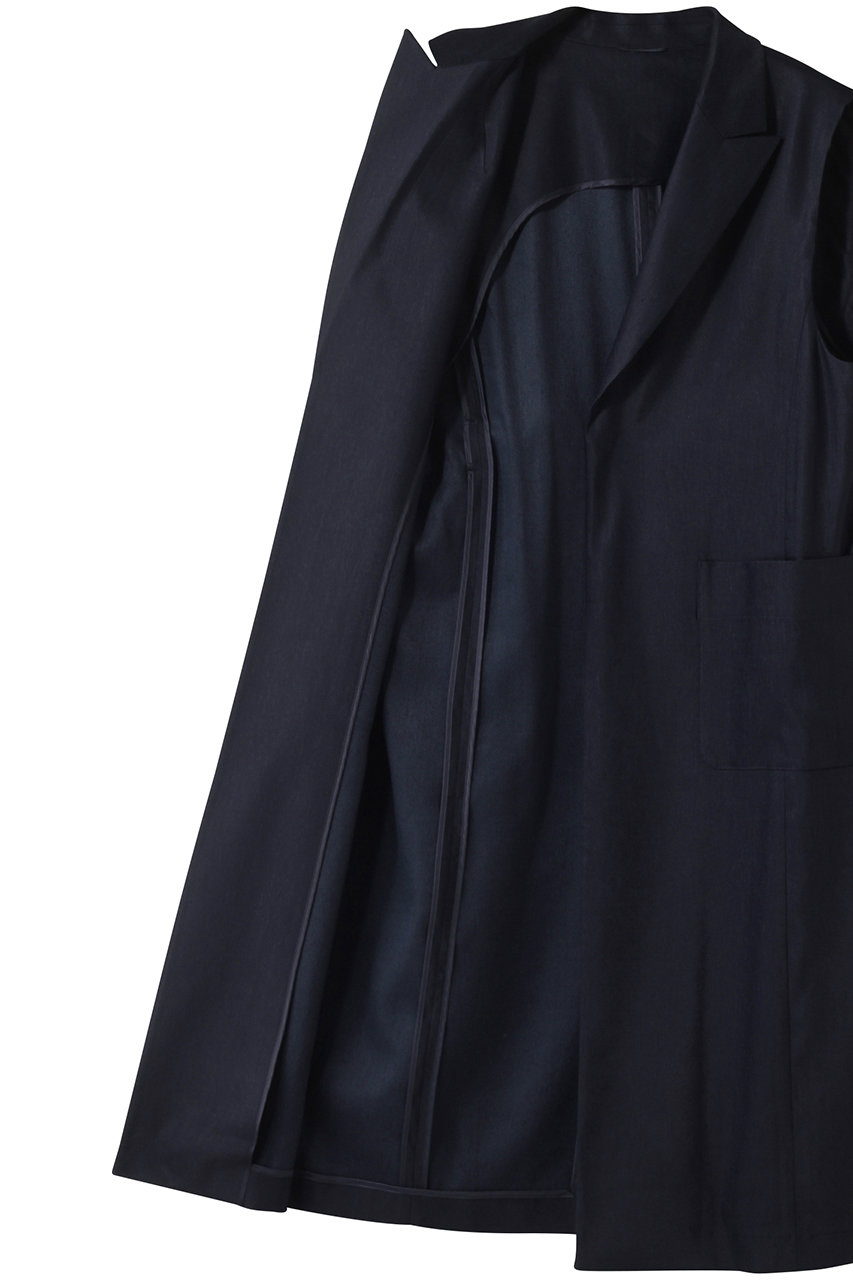 ANAYI(アナイ)｜リネンストレッチロングジレ/ネイビー の通販