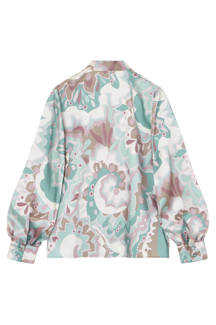 ANAYI(アナイ)｜アートフラワープリントサイドボウタイ ブラウス