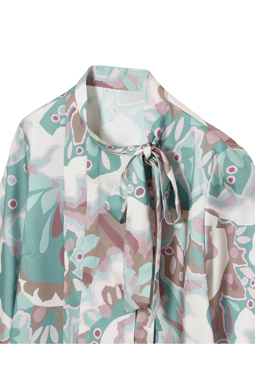 ANAYI(アナイ)｜アートフラワープリントサイドボウタイ ブラウス