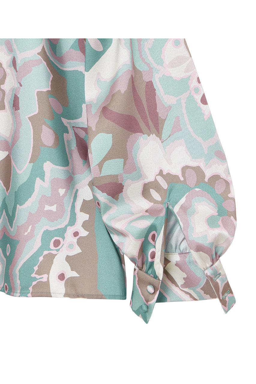 ANAYI(アナイ)｜アートフラワープリントサイドボウタイ ブラウス