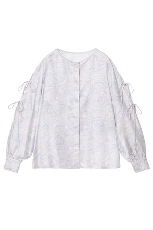 アナイ/ANAYIのマーブルプリントリボンスリット ブラウス(110400/110403)