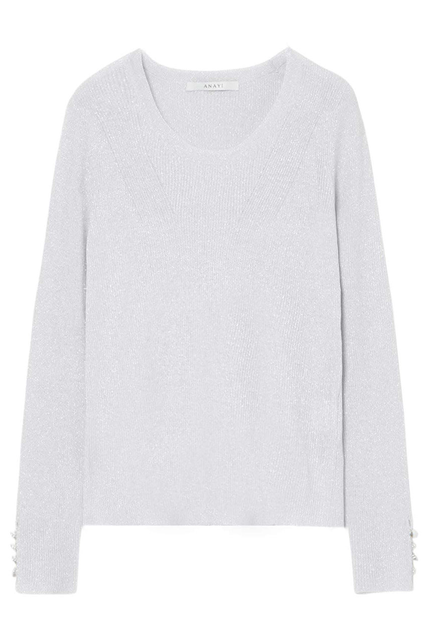 ANAYI LUREX リブプルオーバー (シルバー, 38) アナイ ELLE SHOP ANAYI LUREX リブプルオーバー (シルバー, 38) アナイ ELLE SHOP