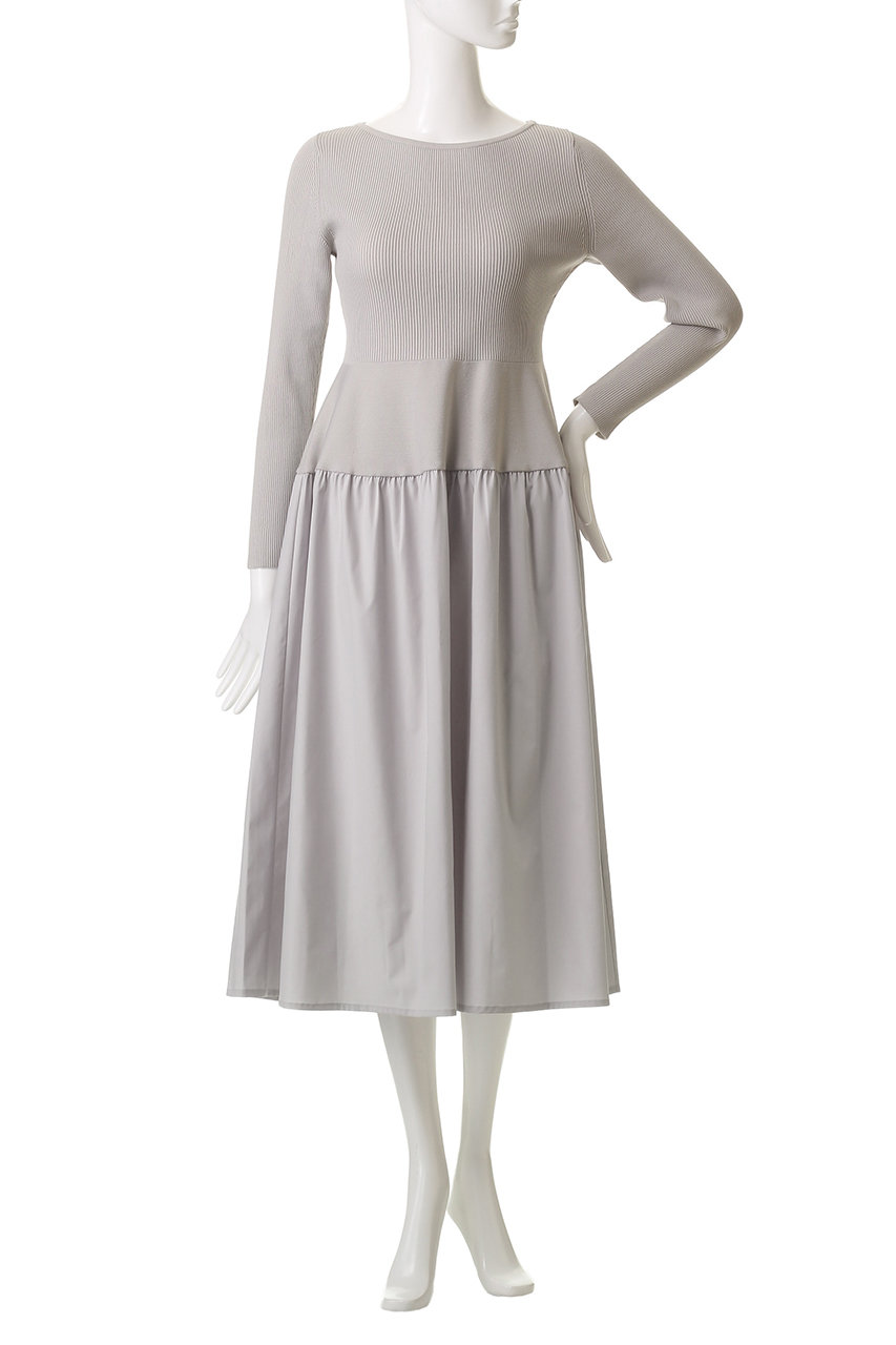 ANAYI(アナイ)｜ペプラム切替ドッキングワンピース/グレー の通販