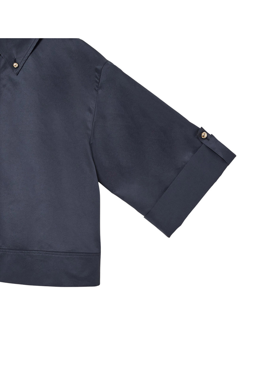 新品タグ付き　アナイ　ツイルクロップドシャツ ANAYI(アナイ)｜ツイルクロップドシャツ/ネイビー の通販｜ELLESHOP