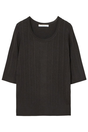 アナイ/ANAYIのアセテートポリエステルリブプルオーバー(110300/110301)