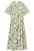 ボタニカルプリントフレアスリーブワンピース