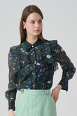 ボタニカルプリントシャツブラウス