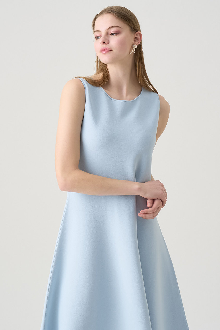 【美品】スムースジャージーニットコンビワンピース 36 ジャガード編みゆったりニットワンピース [E2996] - レディース