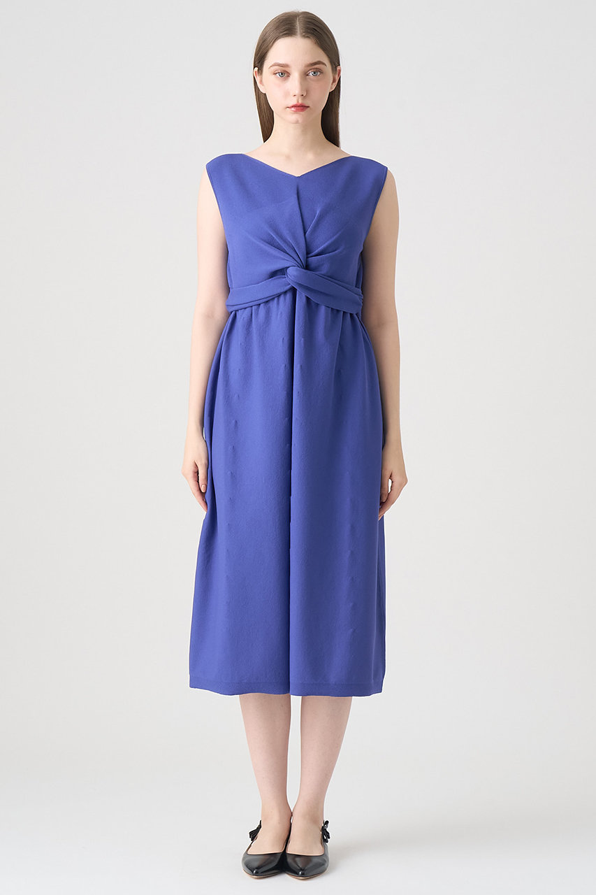 ANAYI(アナイ)｜ドレープツイストワンピース/ブルー の通販｜ELLESHOP