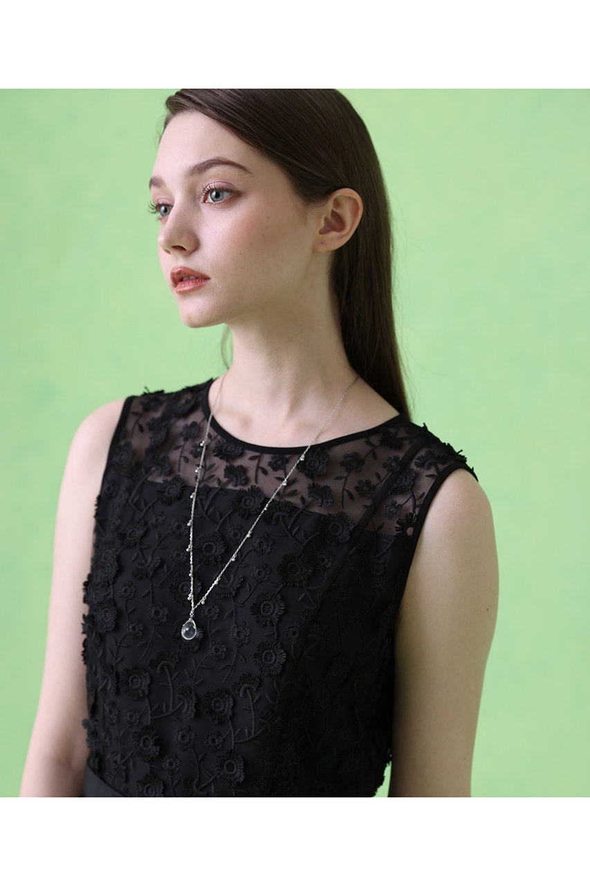 タグ付✨️ANAYI 25SS フリンジフラワーチュール ワンピース ブラック タグ付✨️ANAYI 25SS フリンジフラワーチュール ワンピース