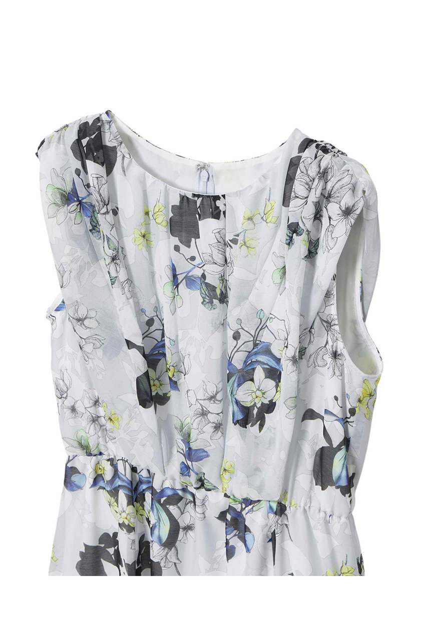 ANAYI(アナイ)｜bouquet プリントランダムタック ワンピース/ブルー の