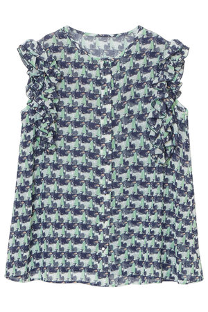 アナイ/ANAYIのreminiscenceプリント フリルブラウス(110400/110401)