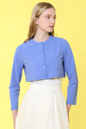 アナイ/ANAYIのナイロンジャージークロップド カーディガン(110100/110104)