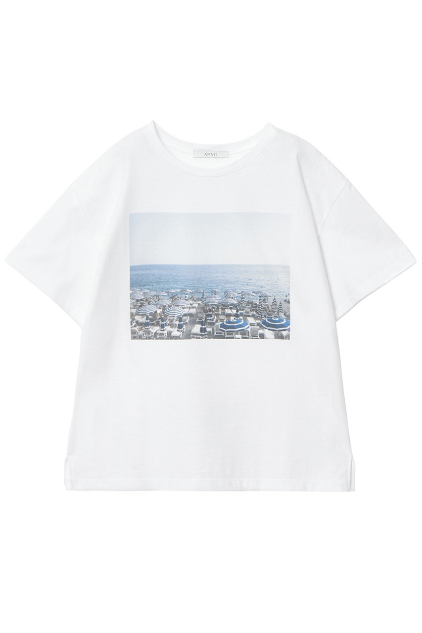 ANAYI コットン天竺プリントTシャツ (ホワイト1, 38) アナイ ELLE SHOP ANAYI コットン天竺プリントTシャツ (ホワイト1, 38) アナイ ELLE SHOP
