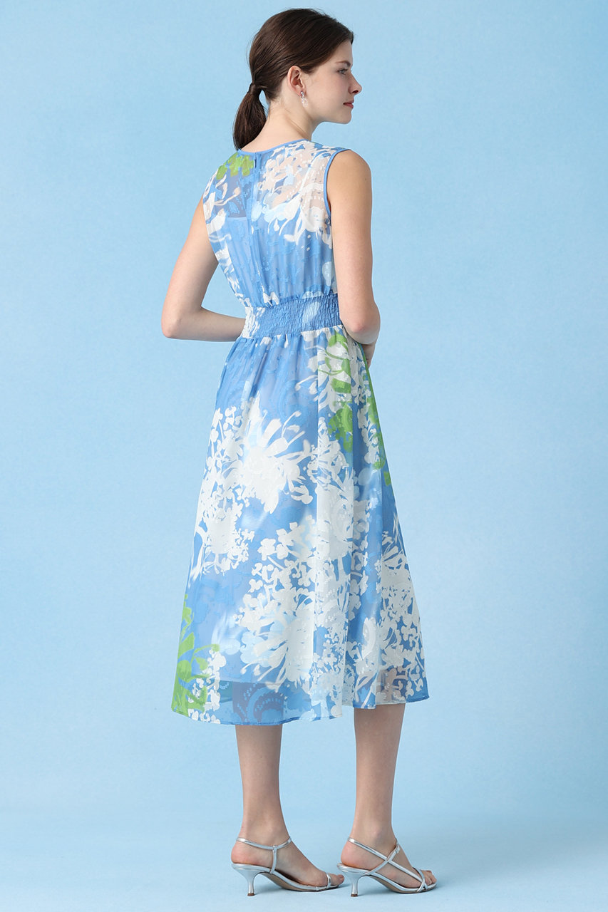 【美品♡2020モデル】アナイ　フラミンゴプリントシャーリングワンピース　紺 未使用級♡2020モデル】アナイ フラミンゴプリントシャーリング
