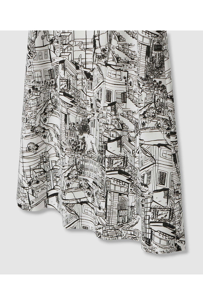 美品】ANAYI 2025AW シティスケーププリントAライン スカート シティ