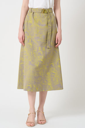 アナイ/ANAYIのシティスケーププリントＡライン スカート(110700/110702)