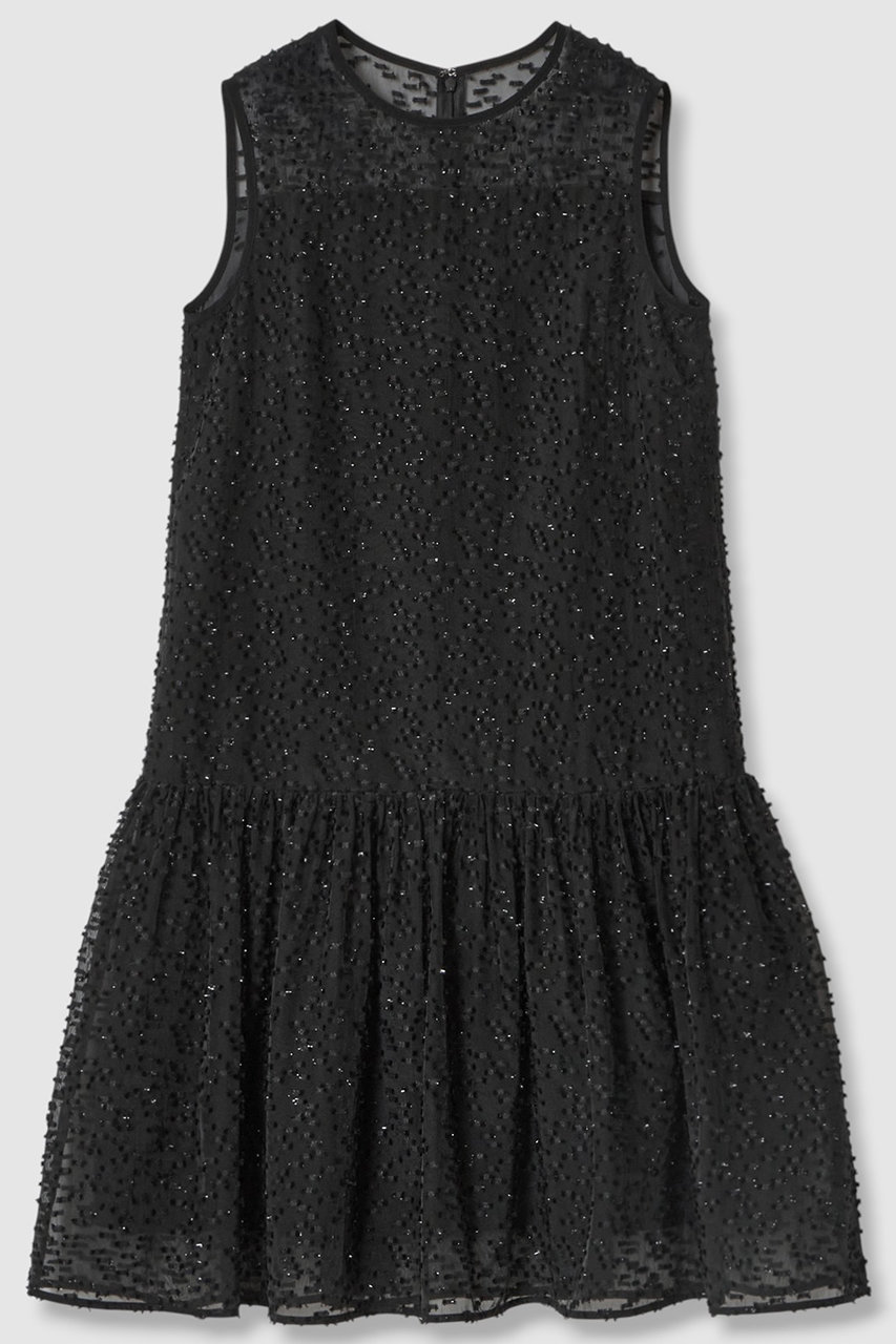 ANAYI ラメカットジャガードミニ ワンピース (ブラック, 36) アナイ ELLE SHOP ANAYI ラメカットジャガードミニ ワンピース (ブラック, 36) アナイ ELLE SHOP