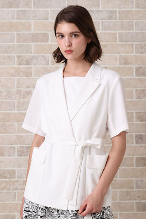 アナイ/ANAYIのリネンライクビエラ半袖 ジャケット(110800/110801)