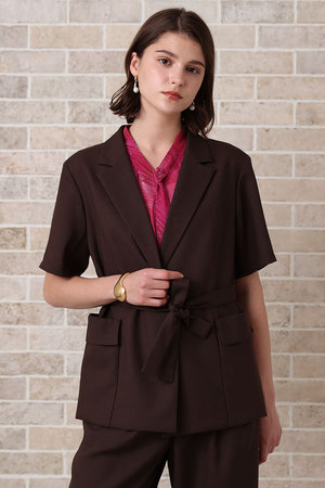 アナイ/ANAYIのリネンライクビエラ半袖 ジャケット(110800/110801)