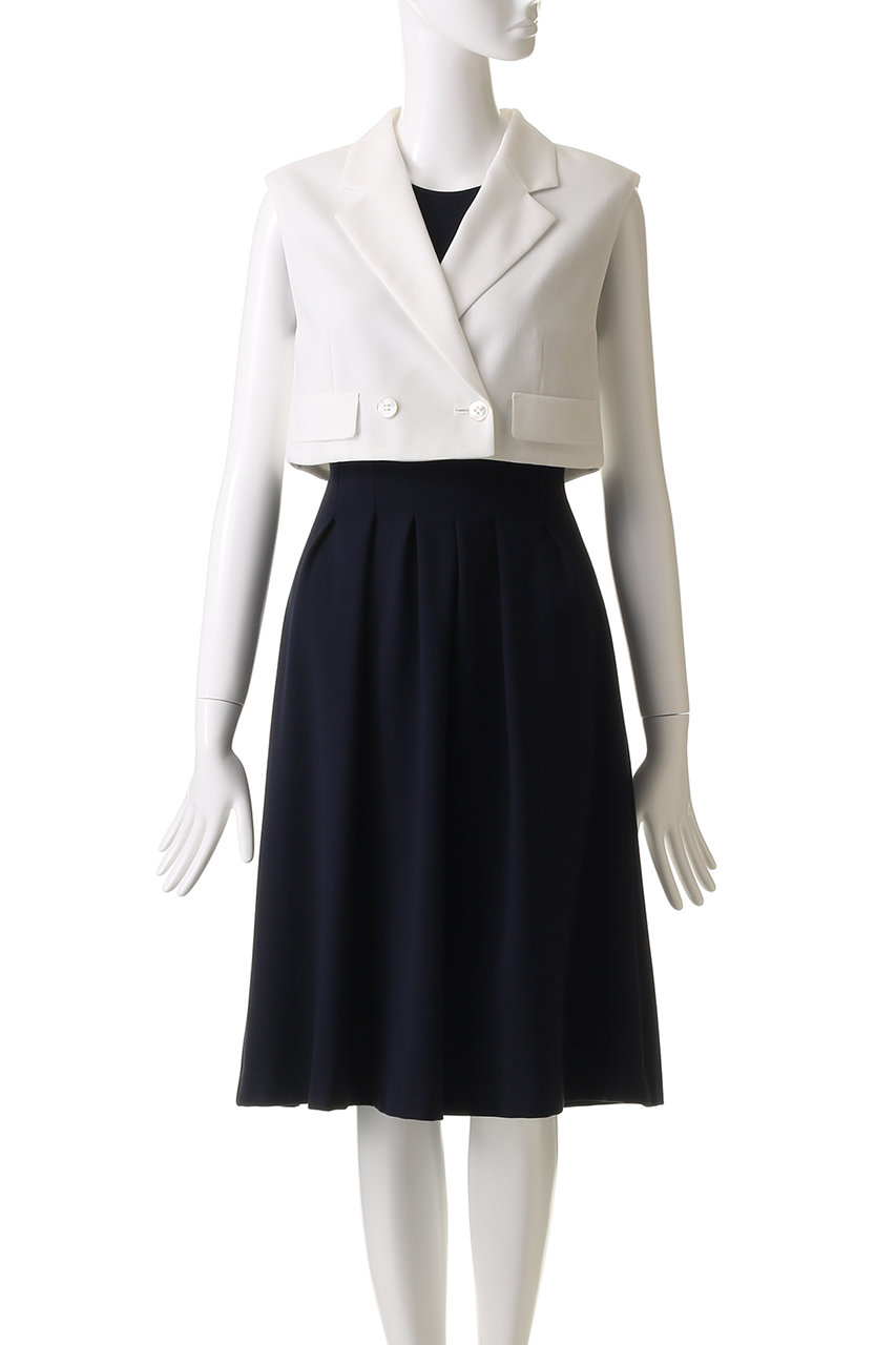 ANAYI(アナイ)｜リネンライクビエラショートジレ/ホワイト の