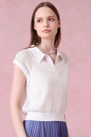 アナイ/ANAYIのメッシュポロプルオーバー(110300/110301)