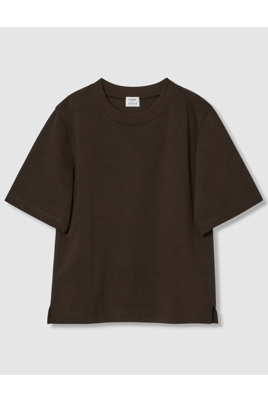 ANAYI 【Saori Oyamada×SLOANE×ANAYI】コットン天竺コンパクトTシャツ (ブラウン, 38) アナイ ELLE SHOP ANAYI 【Saori Oyamada×SLOANE×ANAYI】コットン天竺コンパクトTシャツ (ブラウン, 38) アナイ ELLE SHOP