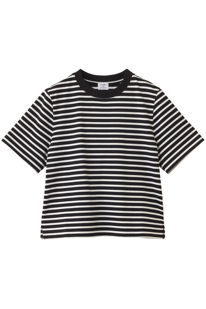 ANAYI 【Saori Oyamada×SLOANE×ANAYI】コットン天竺コンパクトTシャツ (ブラック, 38) アナイ ELLE SHOP ANAYI 【Saori Oyamada×SLOANE×ANAYI】コットン天竺コンパクトTシャツ (ブラック, 38) アナイ ELLE SHOP