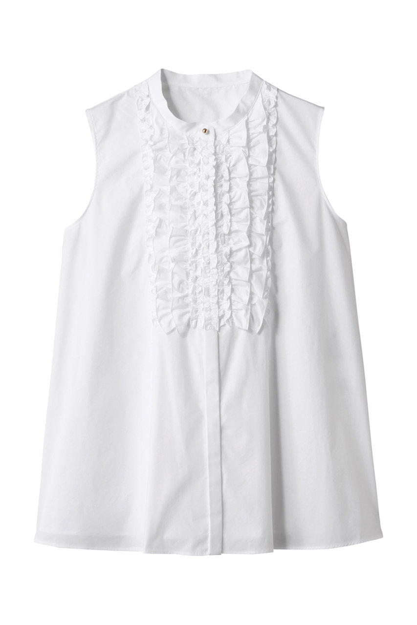 アナイ/ANAYIのタイプライターノースリフリル ブラウス(ホワイト/10252713140-66-380)