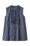 タイプライターノースリフリル ブラウス アナイ/ANAYI インディゴ
