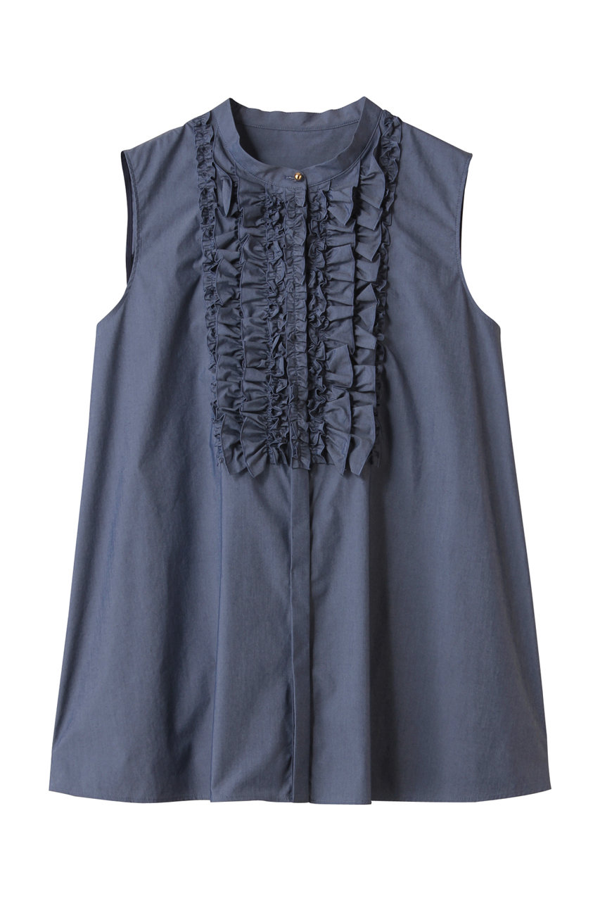 アナイ/ANAYIのタイプライターノースリフリル ブラウス(インディゴ/10252713140-66-380)