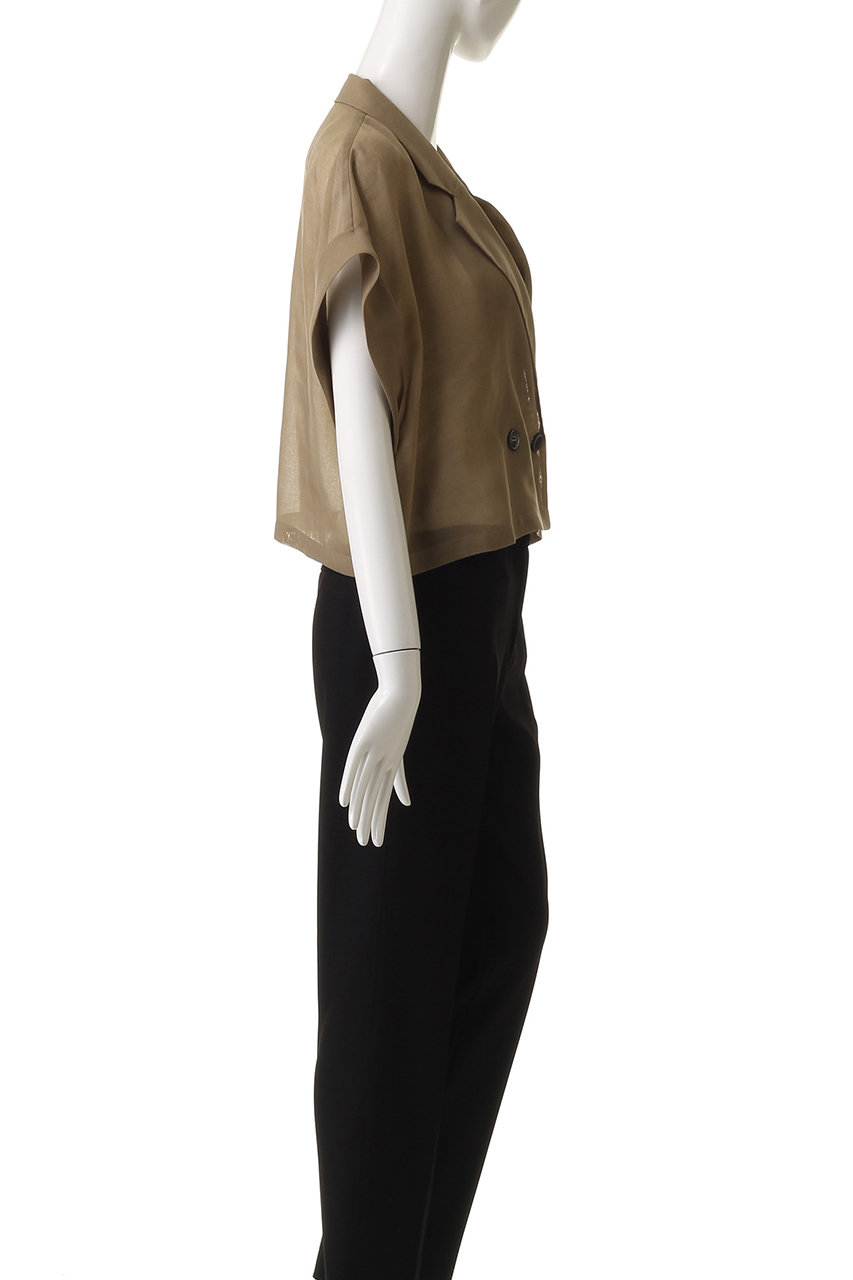 ANAYI(アナイ)｜シアーオーガンフレンチスリーブジャケット/ブラウン