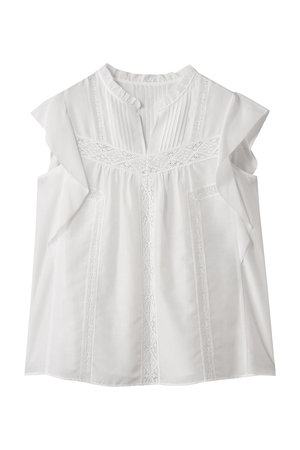 アナイ/ANAYIのコットンシルクレースコンビブラウス(110400/110402)