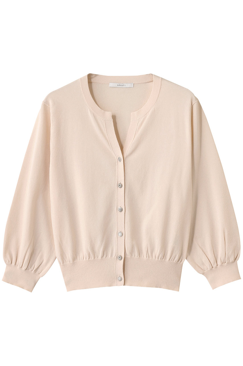 アナイ/ANAYIのキーネックアソート釦カーディガン(ピンクベージュ/10252816760-95-380)