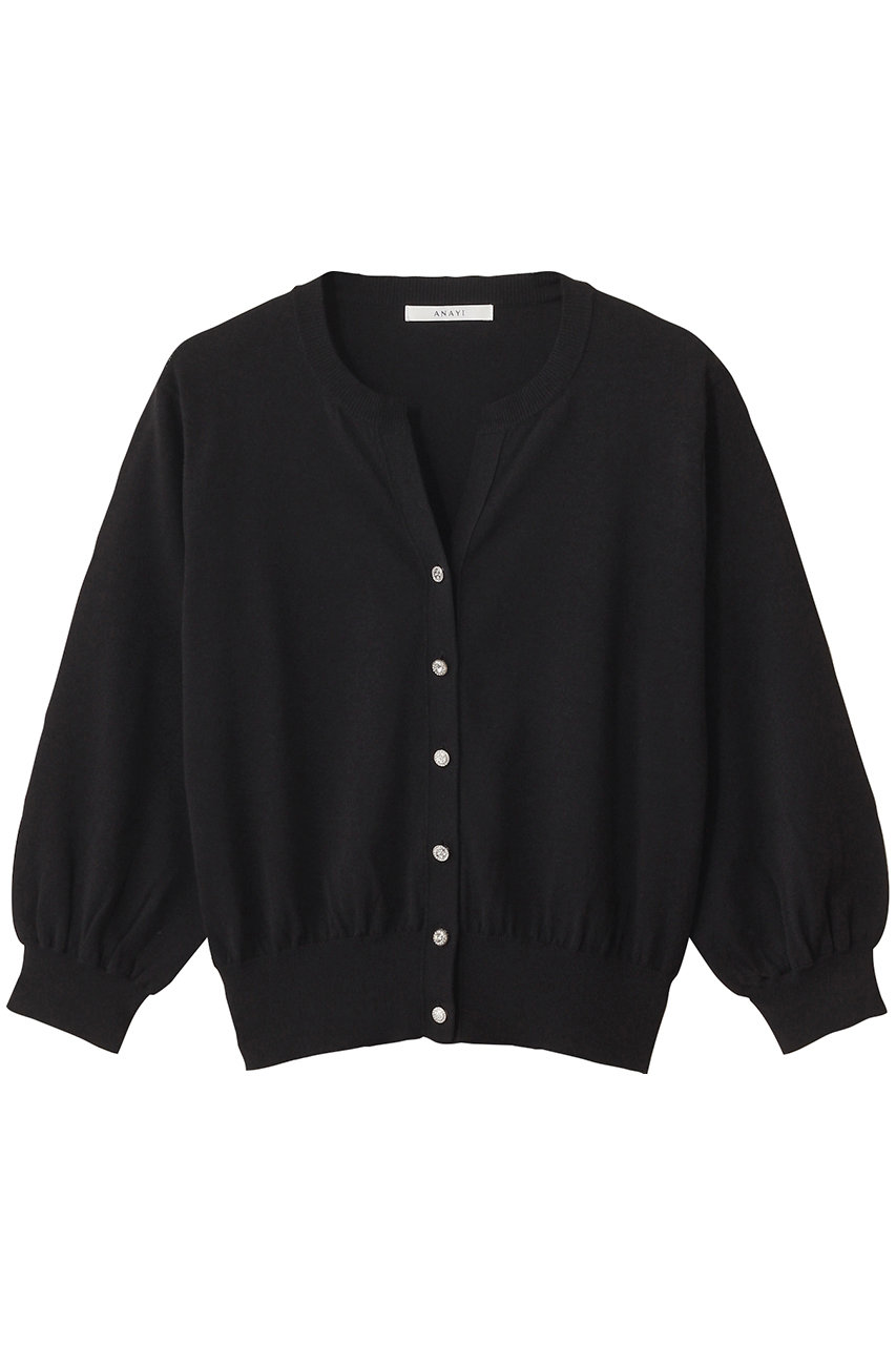 アナイ/ANAYIのキーネックアソート釦カーディガン(ブラック/10252816760-95-380)