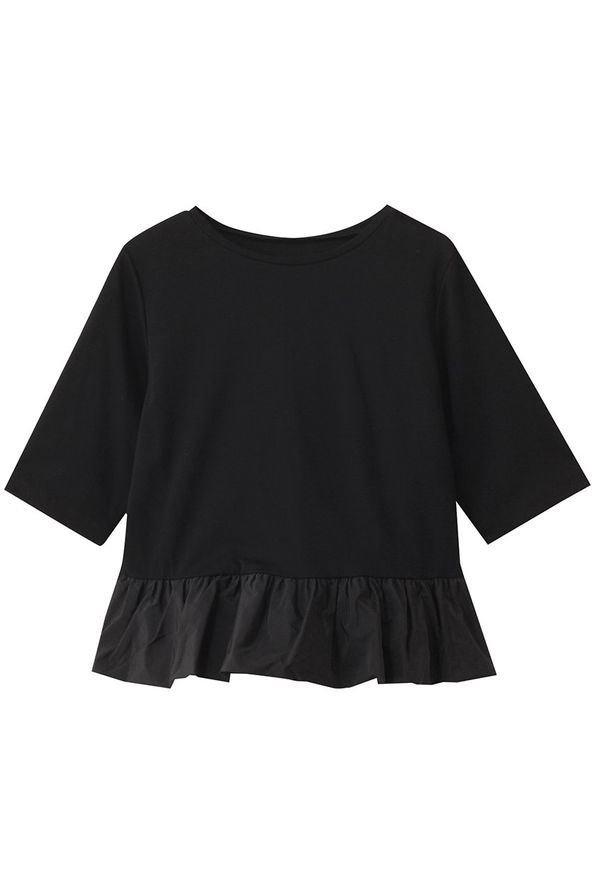 アナイ/ANAYIのライトポンチペプラム5分袖プルオーバー(ブラック/10252815090-95-380)