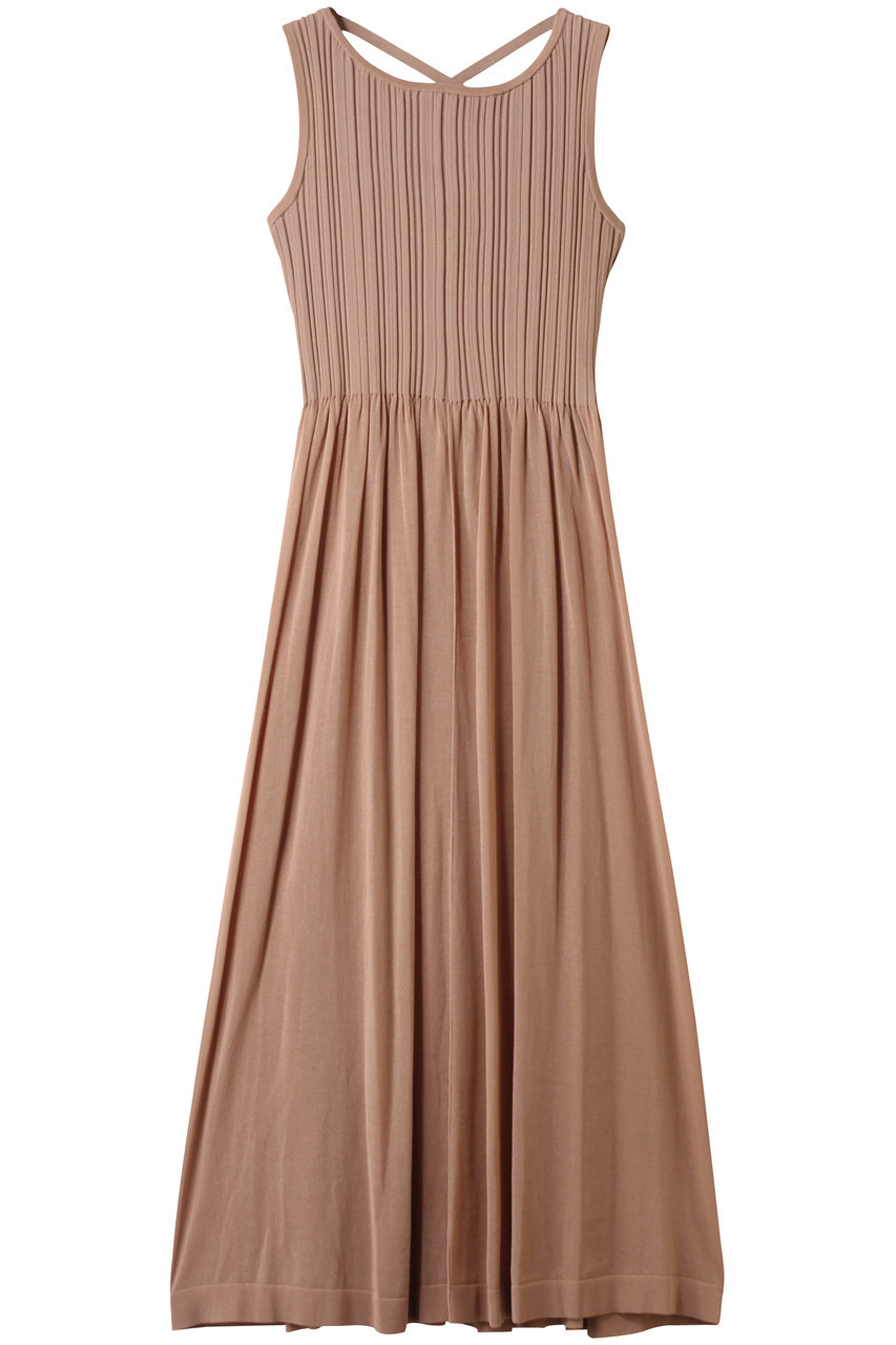 ANAYI ランダムリブロングワンピース (ピンクベージュ, 38) アナイ ELLE SHOP