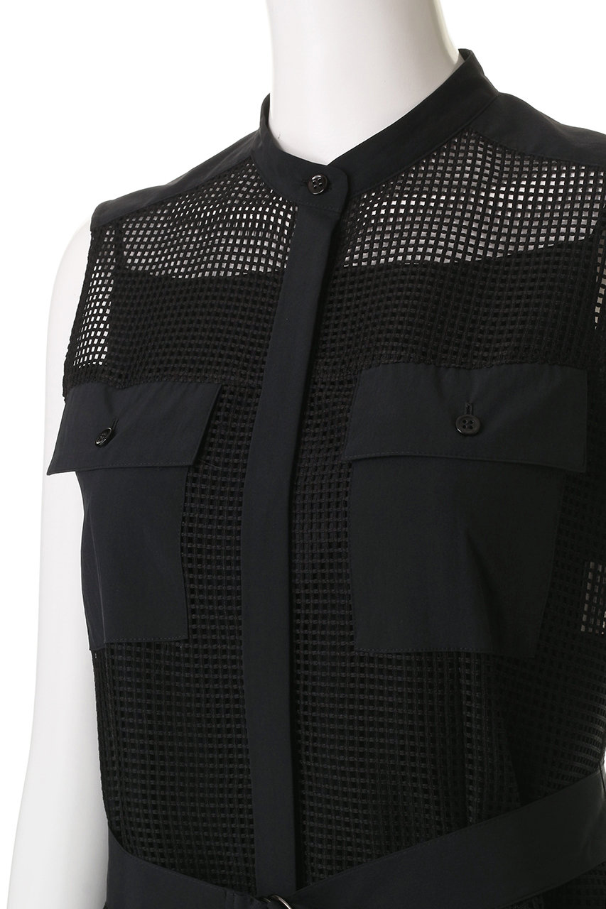 【美品】ANAYI　アナイ　25SS　メッシュポケットコンビ ワンピース　36 ANAYI(アナイ)｜メッシュポケットコンビワンピース/ブラック の通販