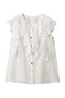 ボイルフリルブイネックブラウス アナイ/ANAYI ホワイト