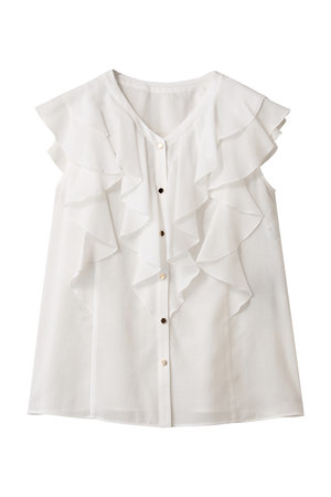 アナイ/ANAYIのボイルフリルブイネックブラウス(110400/110402)