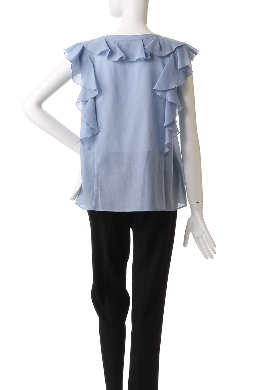 新品タグ付き！ANAYIフリル付きブラウス ANAYI(アナイ)｜ボイルフリルブイネックブラウス/ホワイト の通販