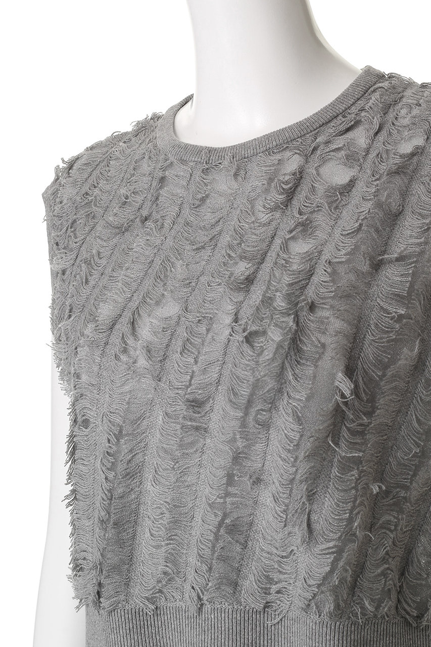 ANAYI(アナイ)｜コットンフリンジバイアスプルオーバー/ホワイト の