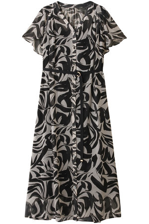 アナイ/ANAYIのアートリーフシフォンロングワンピース(110500/110503)