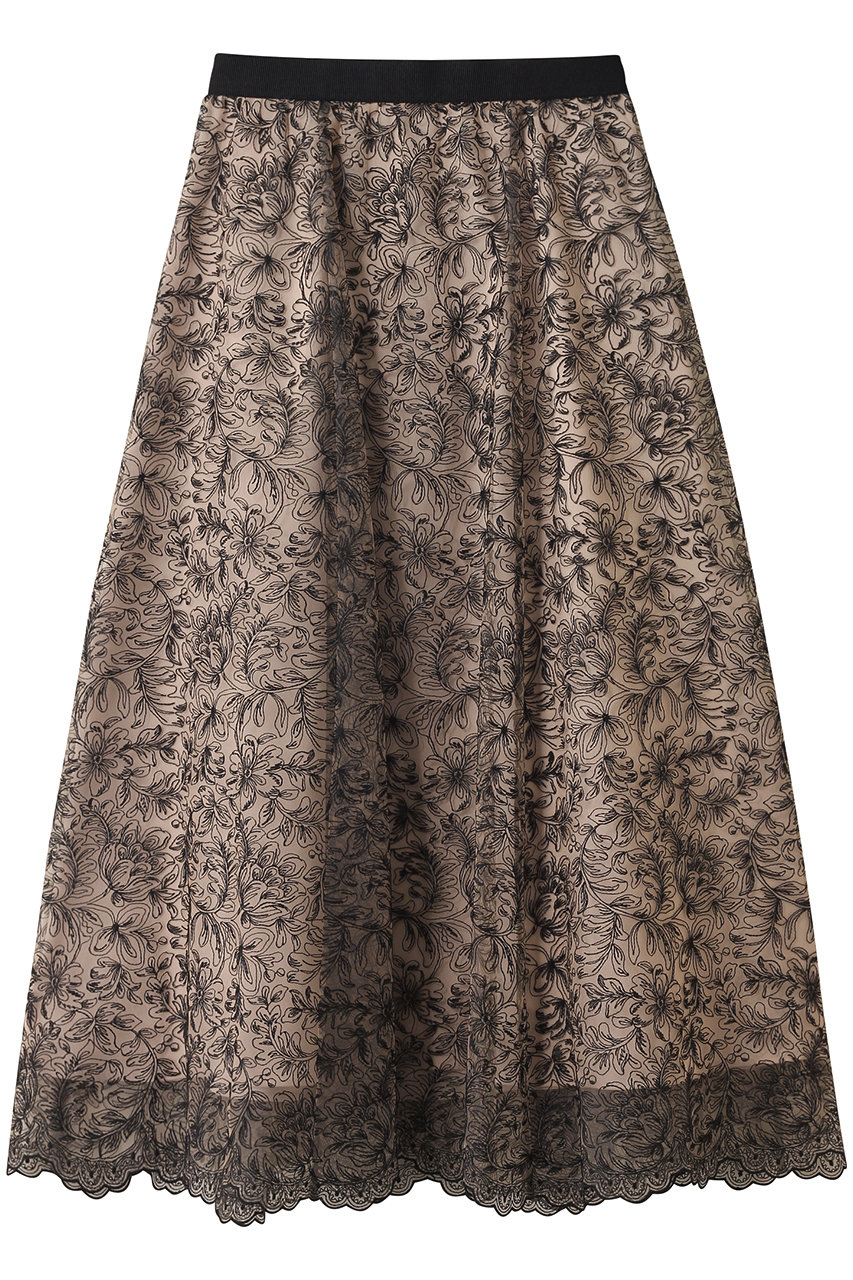 ANAYI レースフラワーチュールギャザースカート (ベージュ, 38) アナイ ELLE SHOP ANAYI レースフラワーチュールギャザースカート (ベージュ, 38) アナイ ELLE SHOP