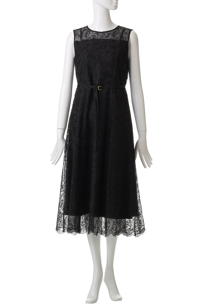 ANAYI（アナイ）　レースフラワーチュールフレア ワンピース　Ｓサイズ ANAYI(アナイ)｜レースフラワーチュールフレアワンピース/ベージュ の